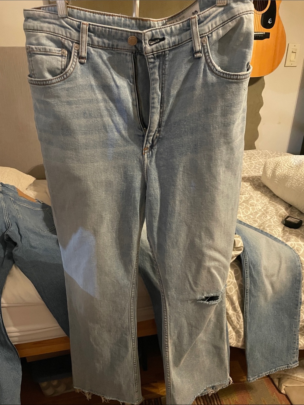 rag & bone Light Blue Relaxed Straight Jeans